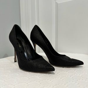 Sergio Rossi Black Leather Caviar Pumps